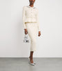 Self-Portrait Ivory Knitted Embellished Midi Dress