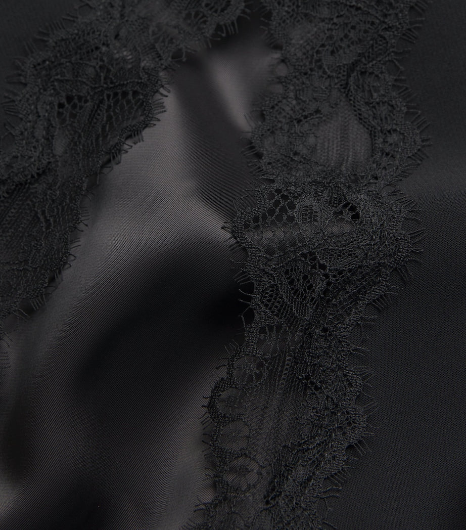 Claudie Pierlot Black Lace-Trim Mini Dress