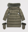 Yves Salomon Enfant Down Fur-Trim Coat with Mittens (4-14 Years)
