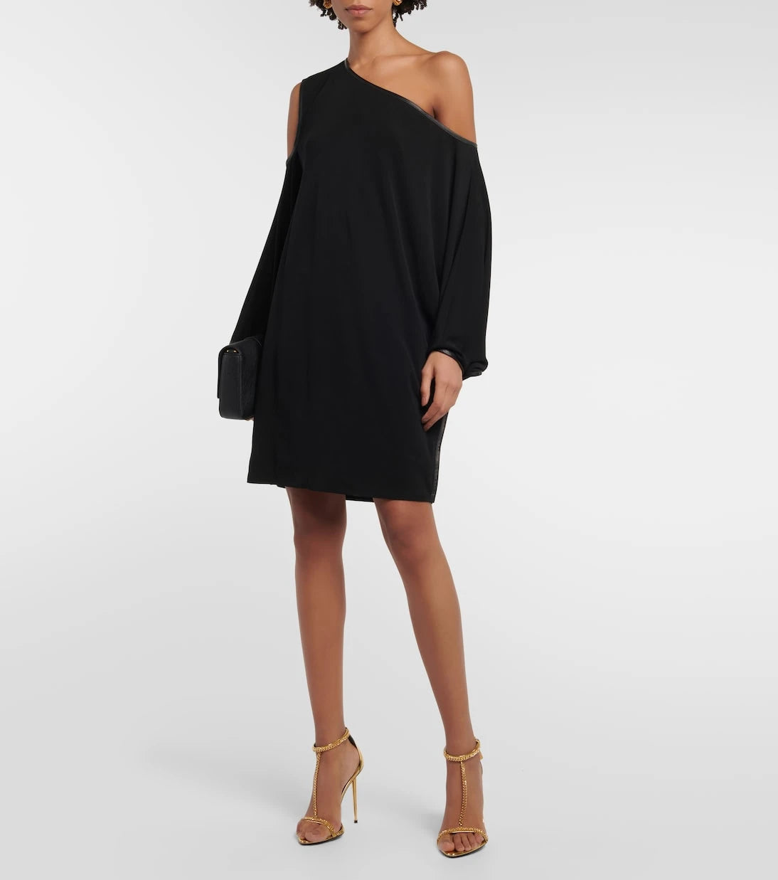 Tom Ford - Drapeli krep jarse mini elbise