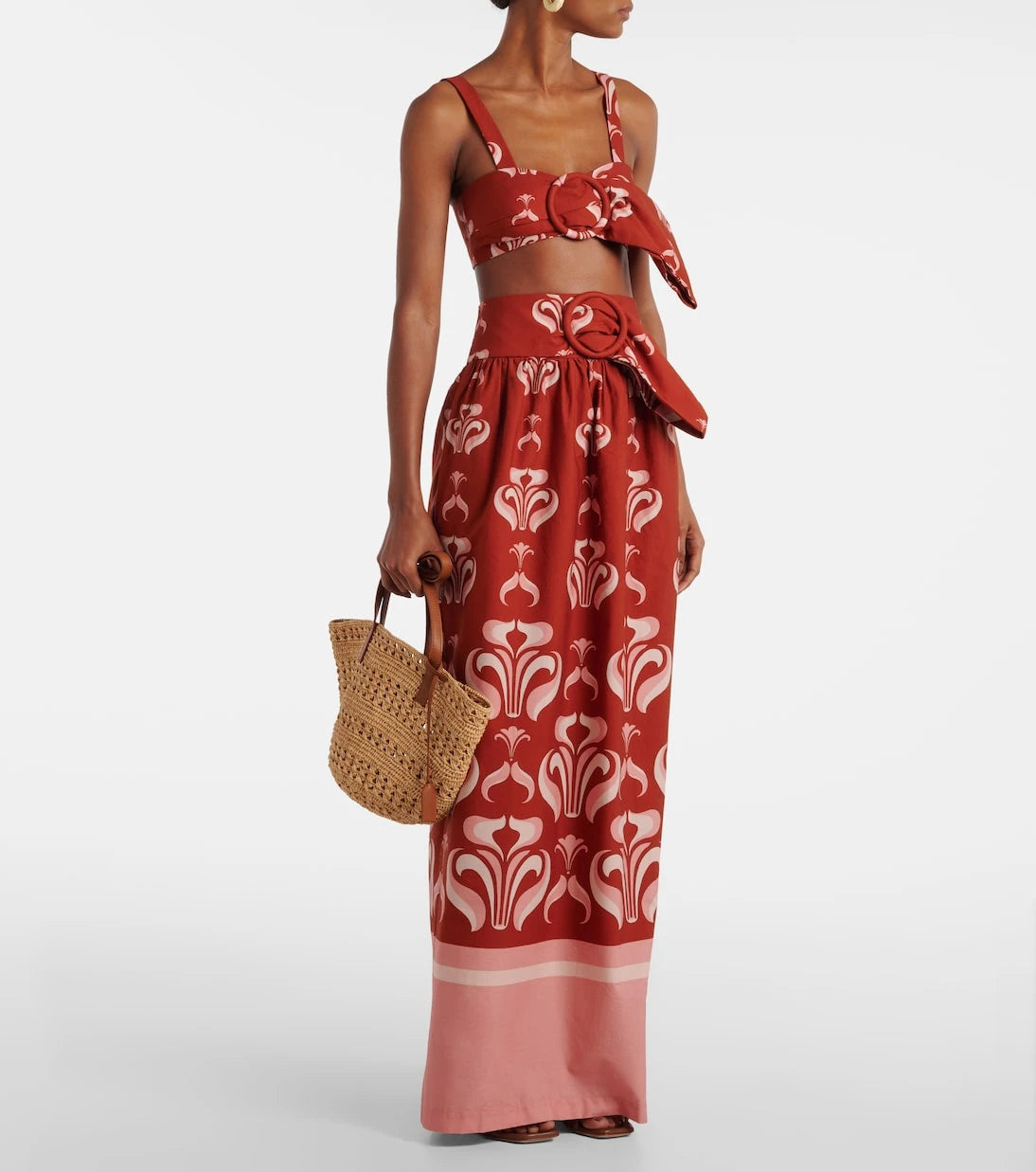Adriana Degreas - Printed cotton maxi skirt
