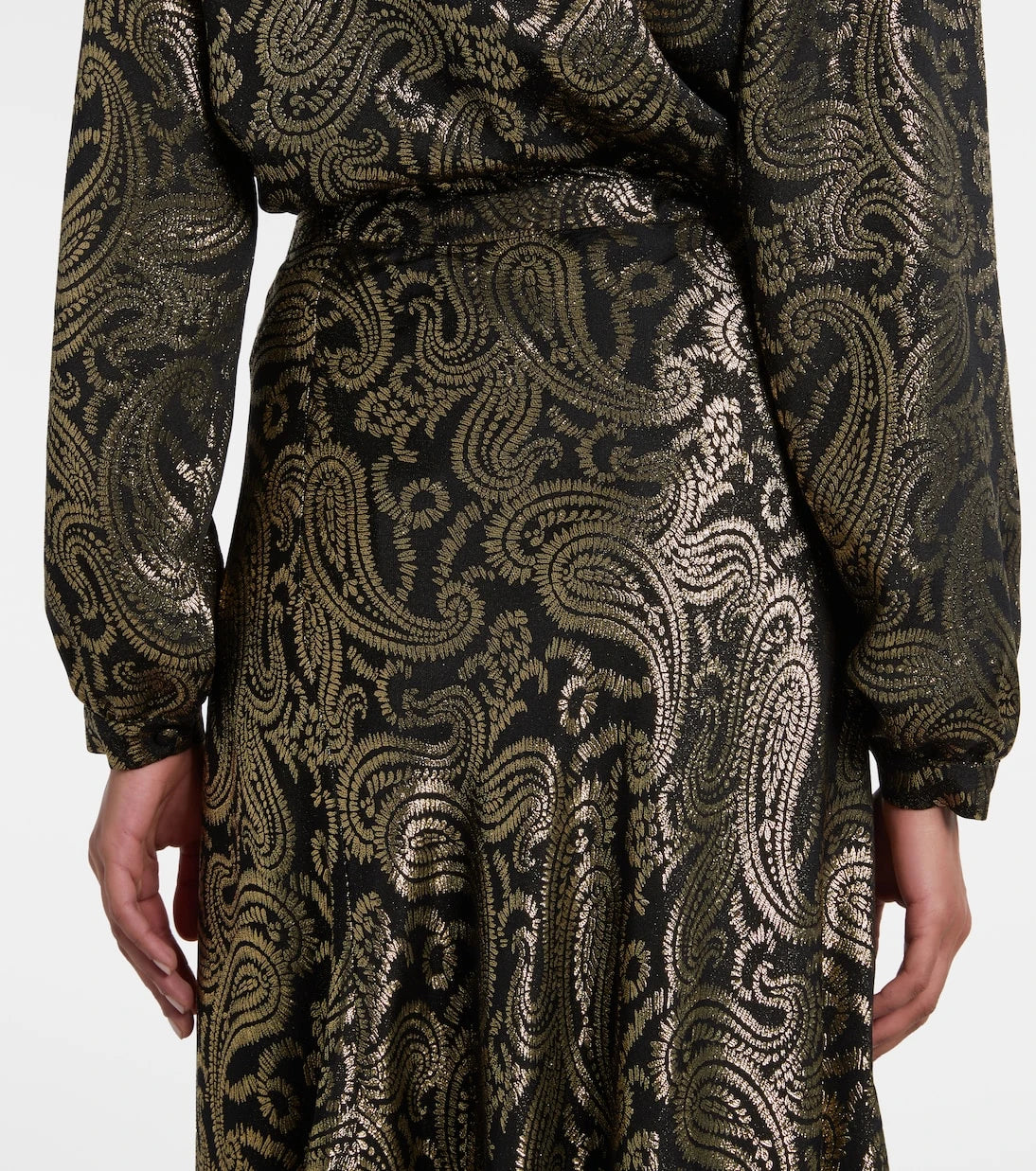 Etro - Paisley ruffled silk-blend midi skirt