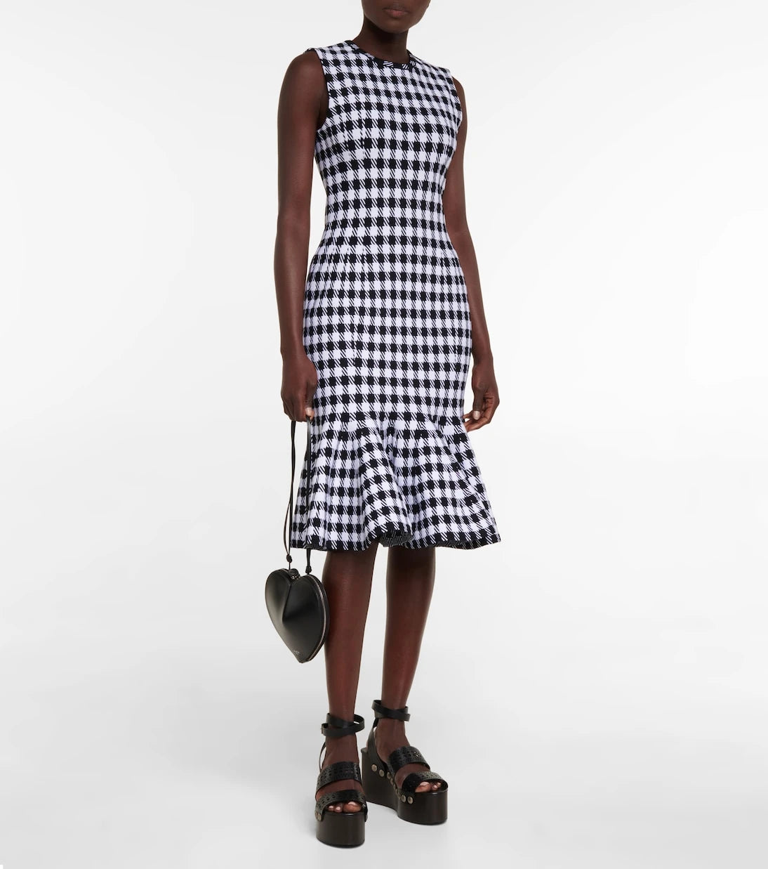 Alaïa - Vichy pleated minidress