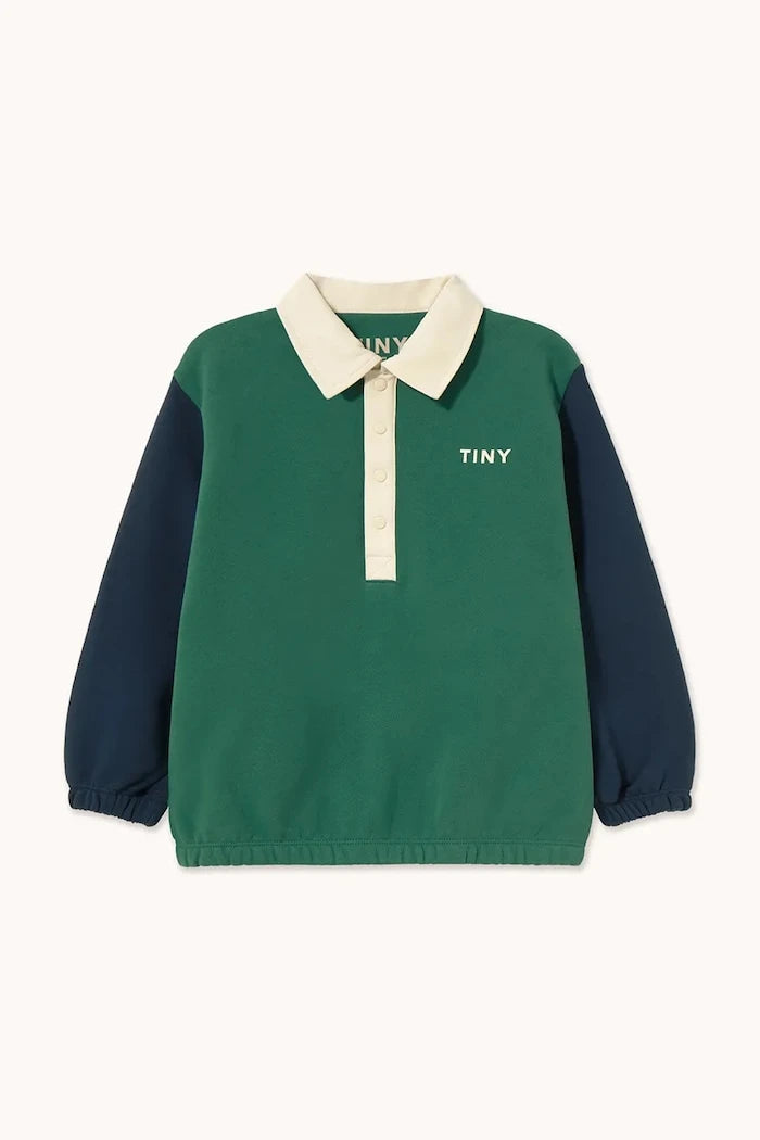 Çocuklar için pamuklu uzun kollu bluz COLOR BLOCK POLO SLEEVE TEE