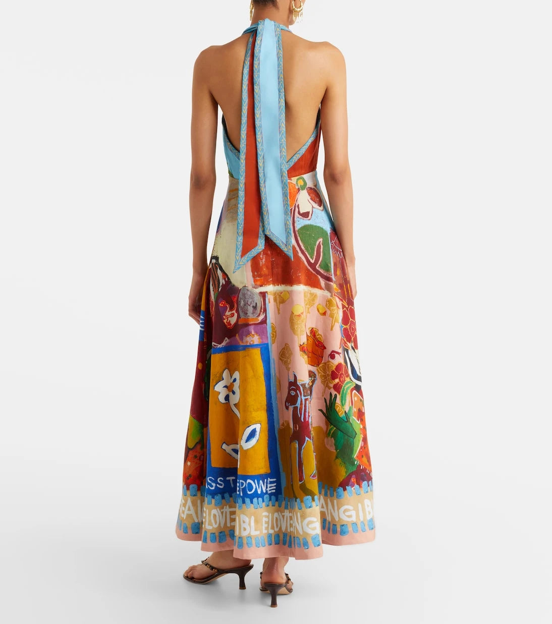 Alémais - x MLAK printed linen-blend midi dress