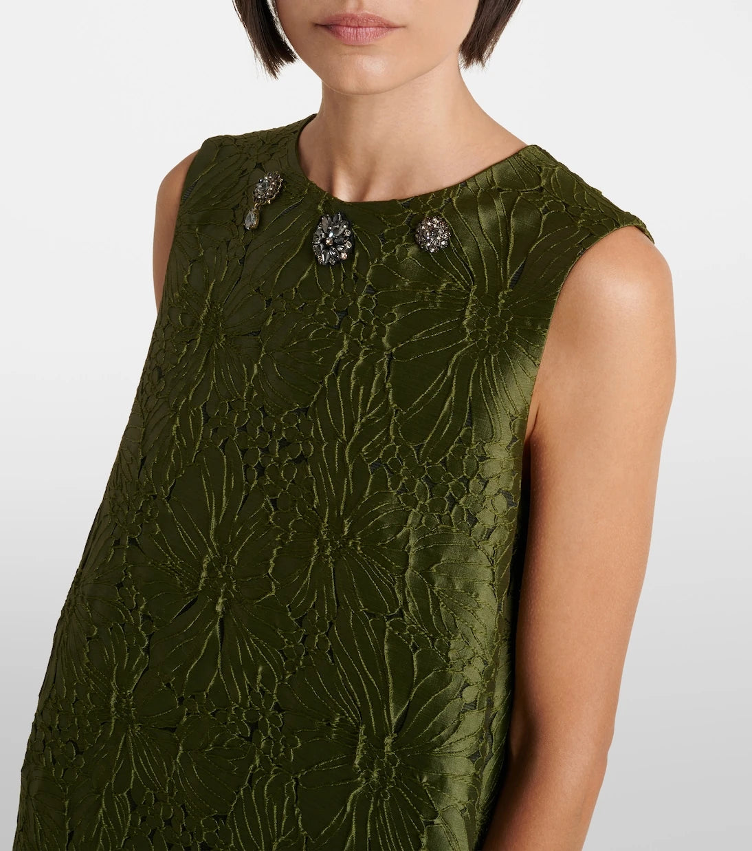 'S Max Mara - Embellished floral jacquard minidress