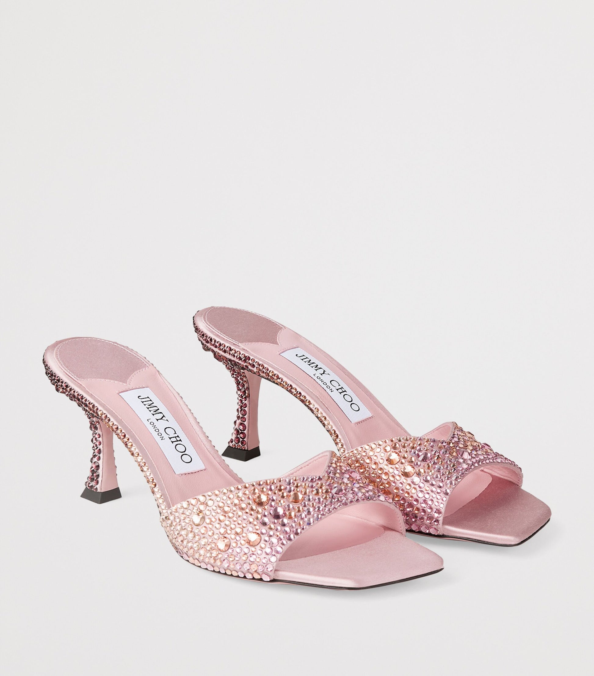 Jimmy Choo Pink Skye 70 Leather Embellished Mules