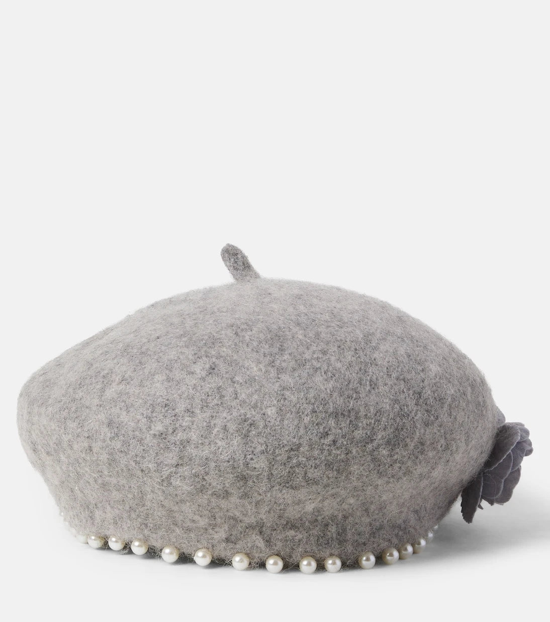 Monnalisa - Embellished floral-appliqué felt beret