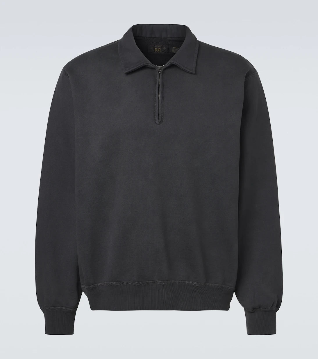 RRL - سويت شيرت قطني بنصف سحاب