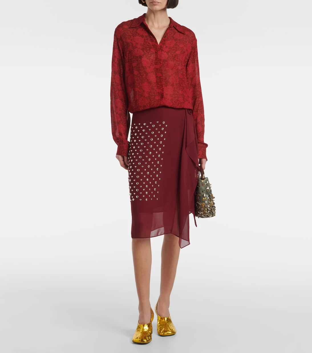 Dries Van Noten - 75 metallic leather pumps