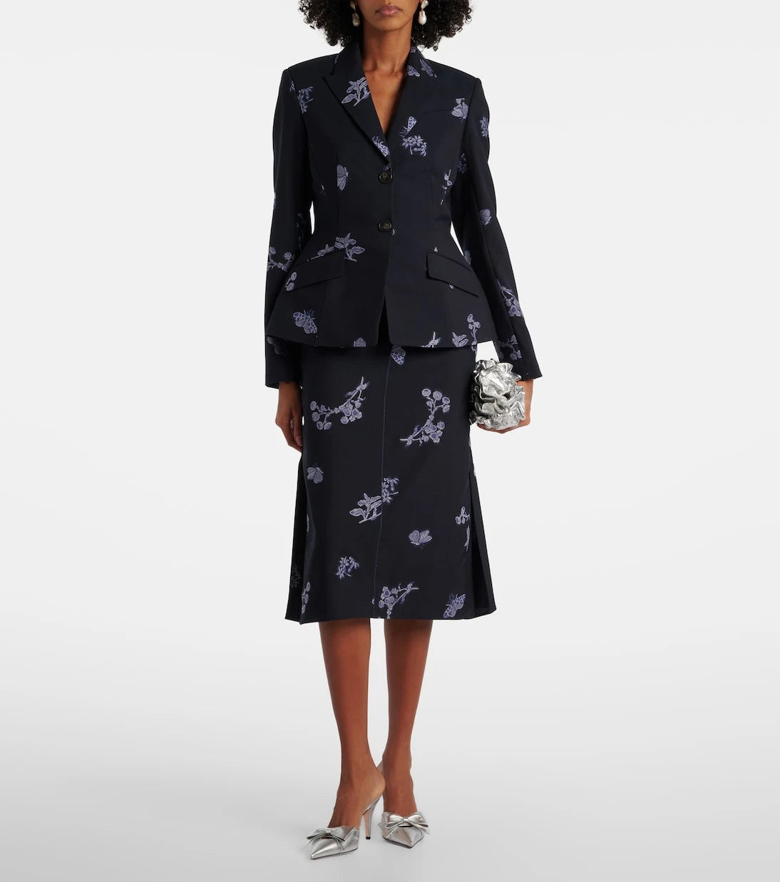 Erdem - Wool and cotton jacquard blazer
