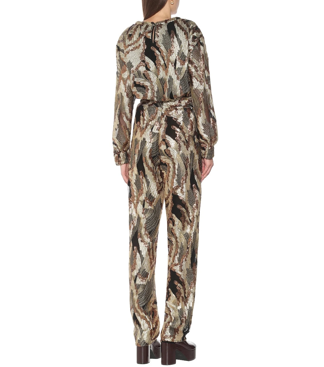 Dries Van Noten - Sequined high-rise straight pants