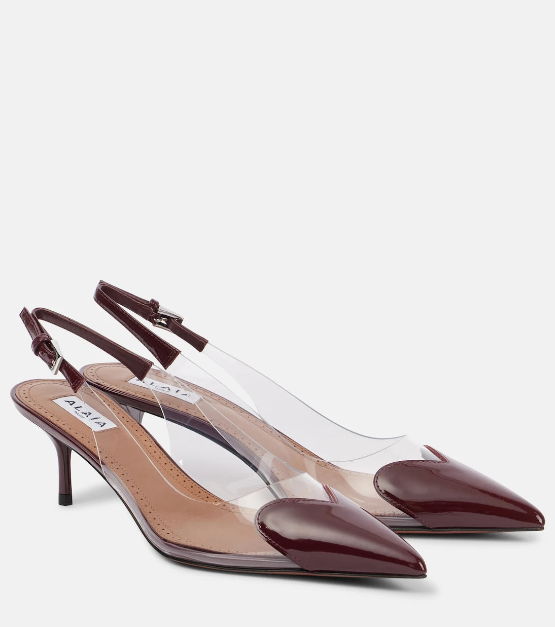 Alaïa - Le Cœur leather slingback pumps