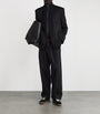 MM6 Maison Margiela Black Rib-Knit Zip-Up Cardigan