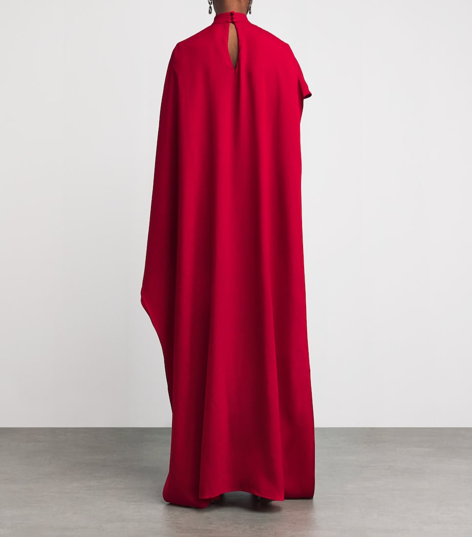 Red Crepe Cady Carrington Maxi Dress