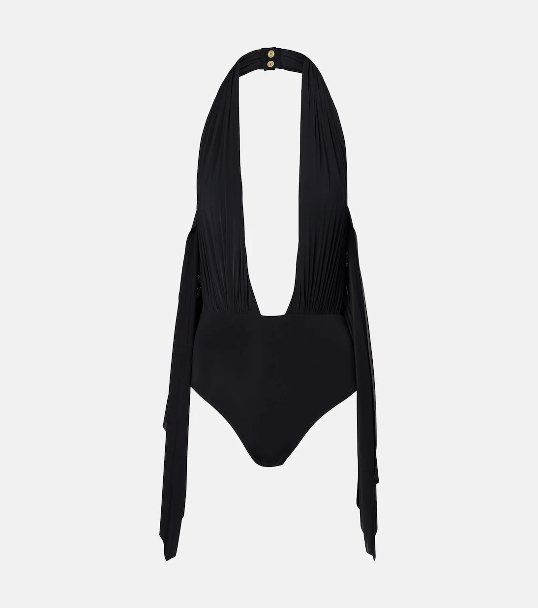 Balmain - Draped halterneck swimsuit