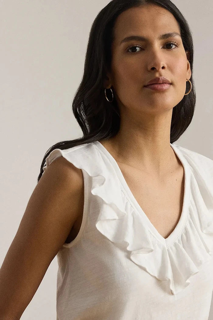 Lauren Ralph Lauren Volanlı Kadın Pamuk Bluz