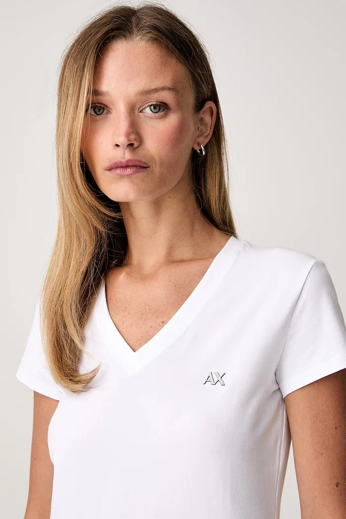 Armani Exchange basic kadın pamuklu elastan tişört