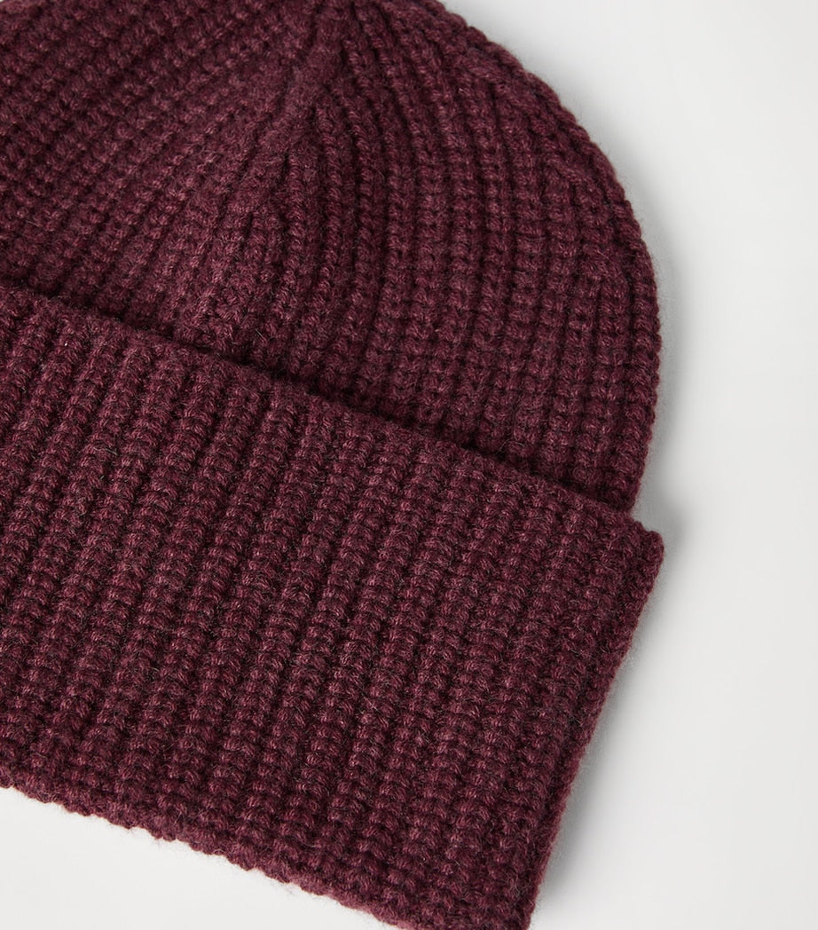 Cashmere Rib-Knit Beanie