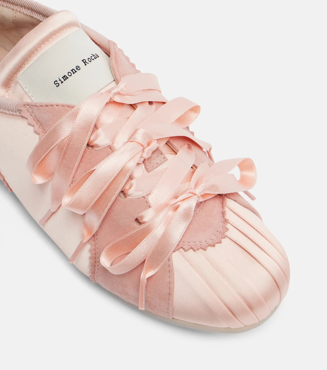Simone Rocha - Ballerina Grip satin and suede sneakers