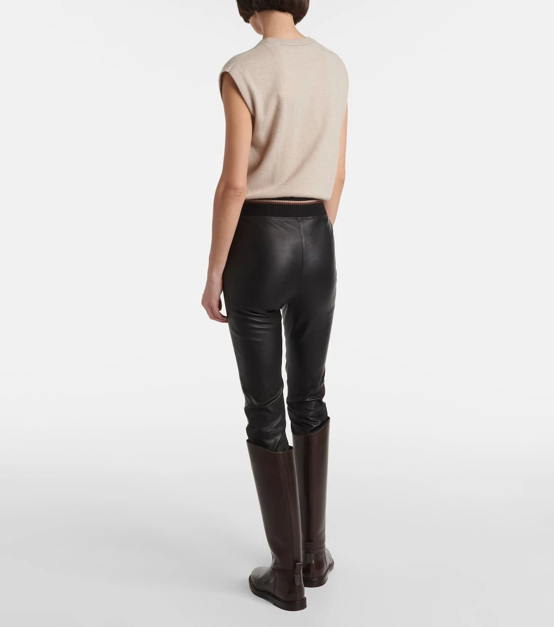 Brunello Cucinelli - Deri dar kesim pantolon