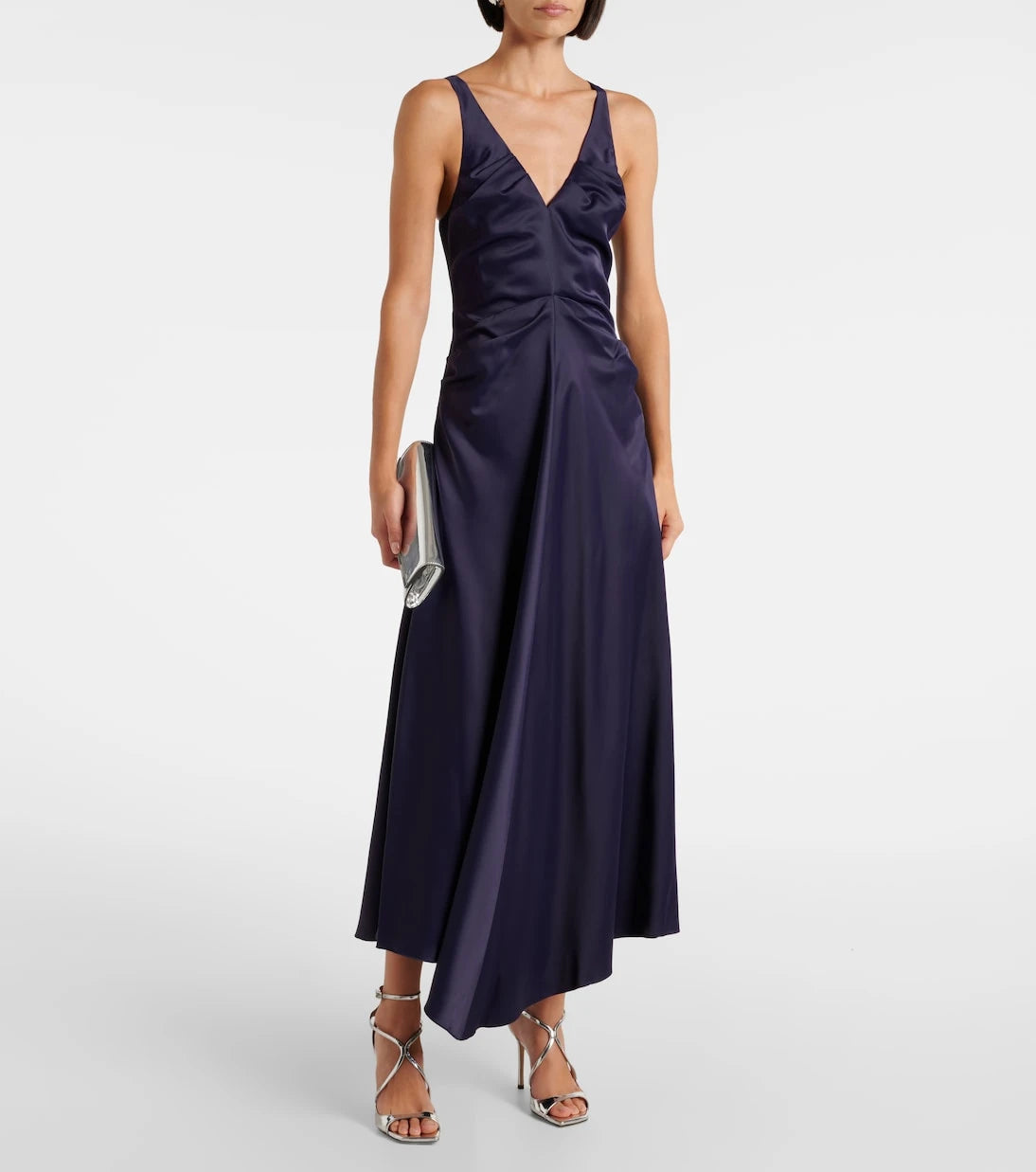 Victoria Beckham - Gathered satin maxi dress