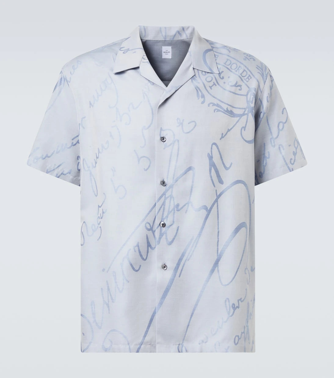 Berluti - Printed cotton, wool, and silk bowling shirt
