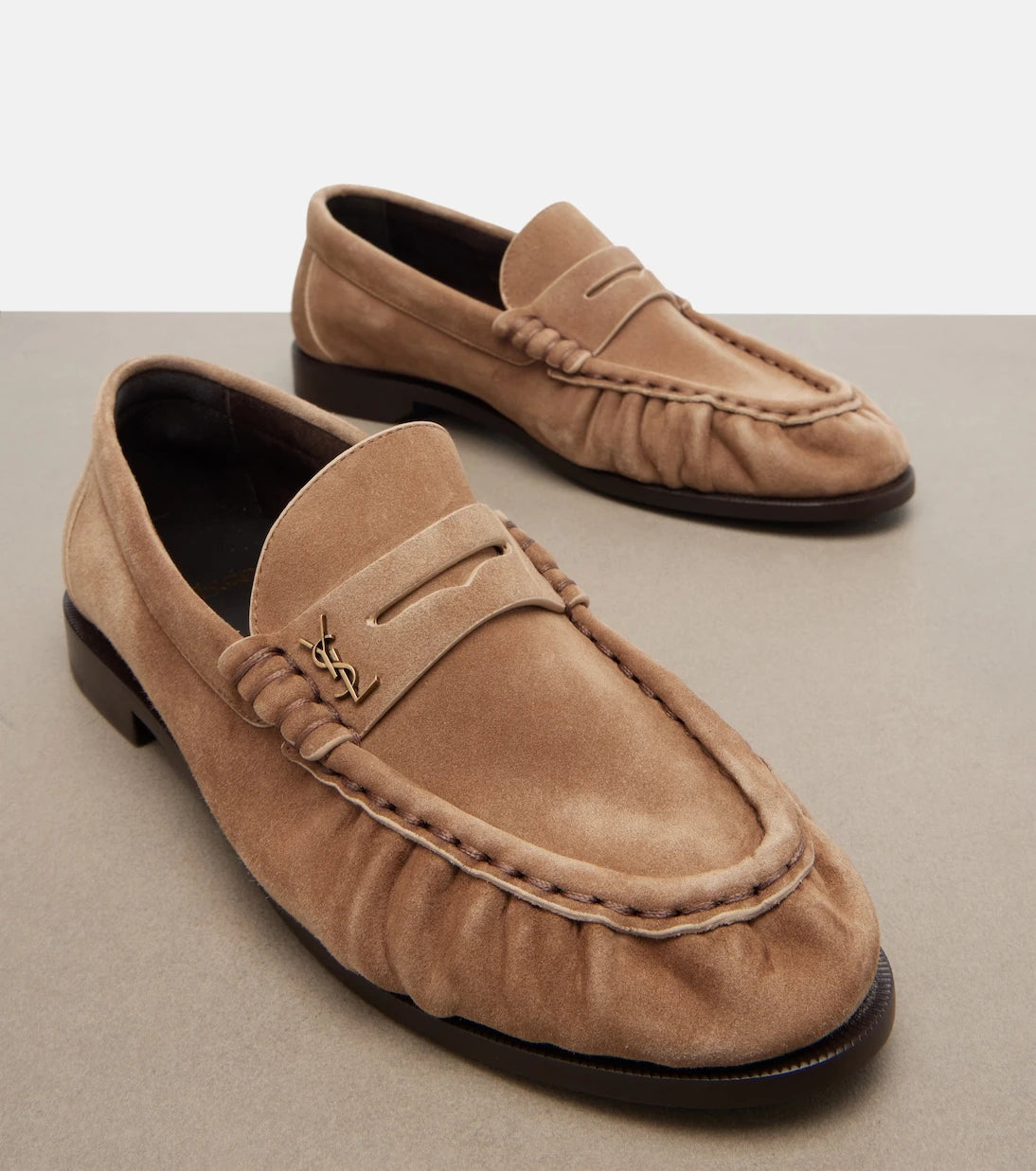 Saint Laurent - Le Loafer suede penny loafers