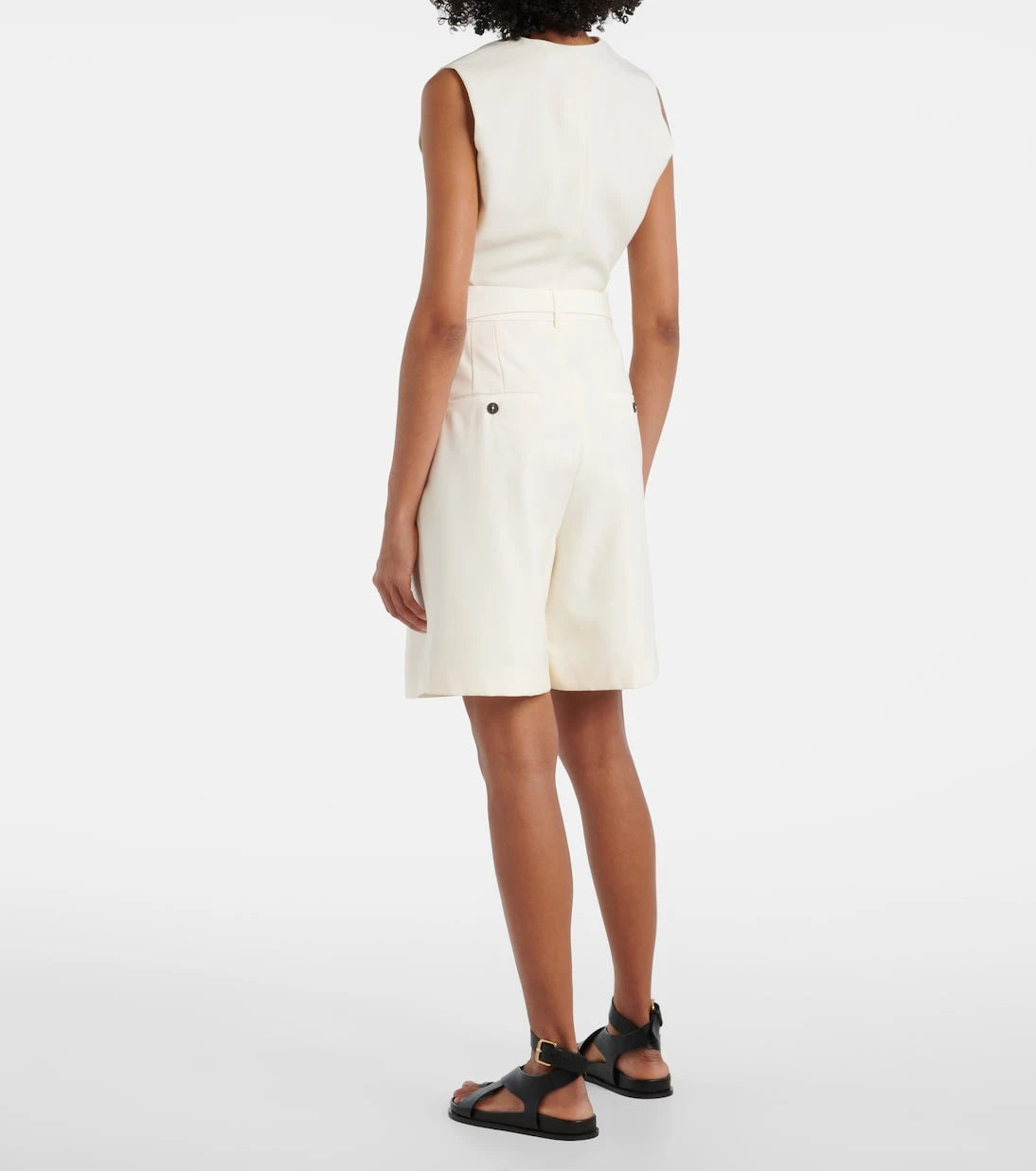 Róhe - Belted virgin wool Bermuda shorts