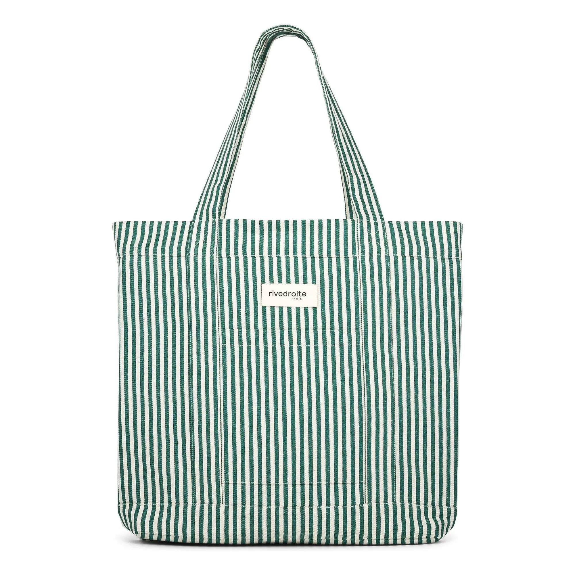 rivedroite - Amelot Shopping Bag Stripes Recycled Cotton | Green