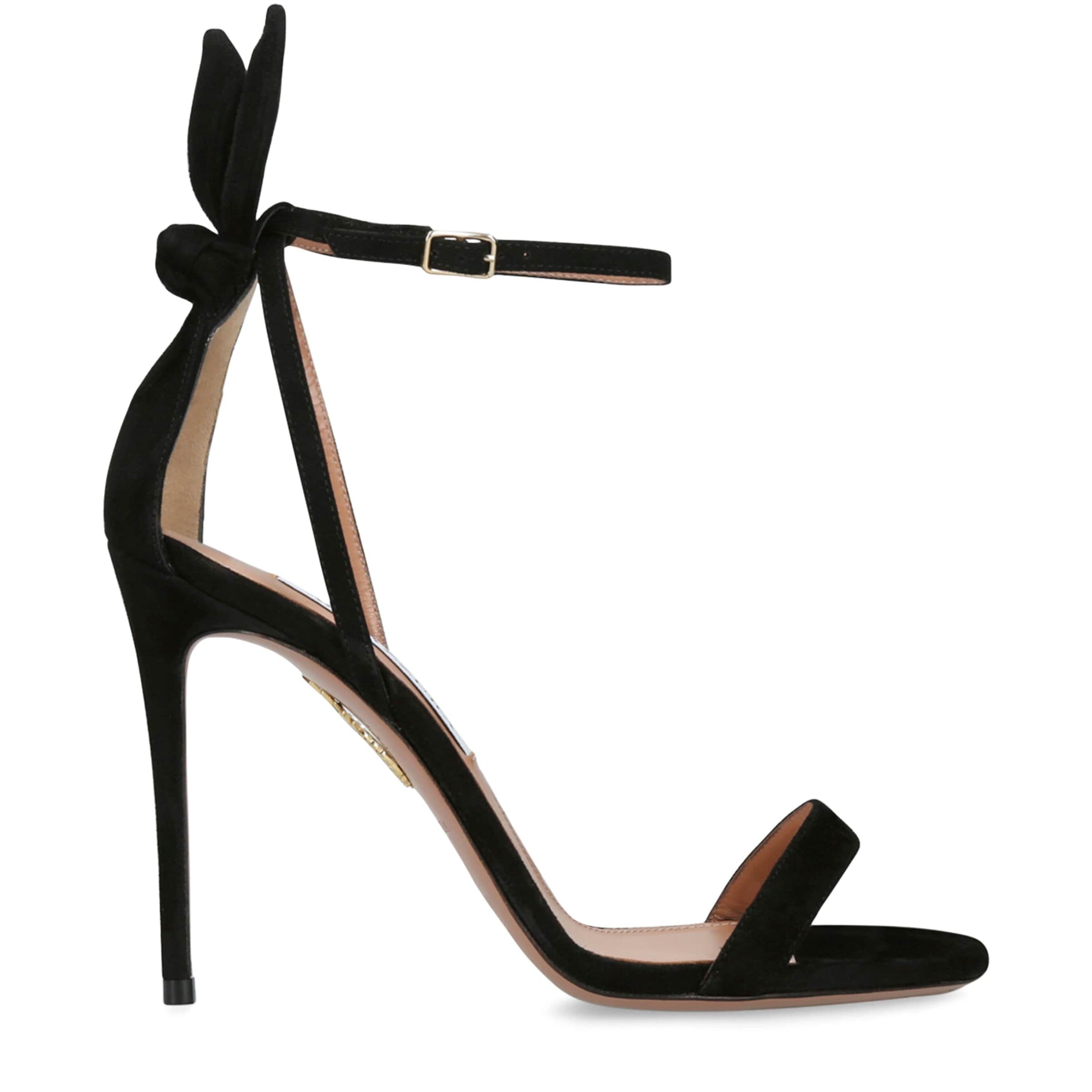 Black Suede Bow Tie Sandals 105