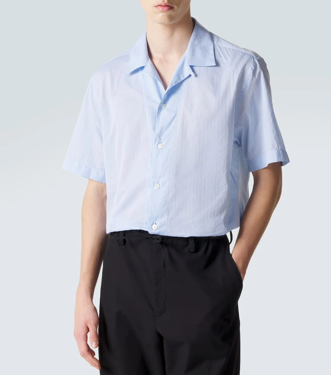 Brioni - Striped cotton poplin bowling shirt