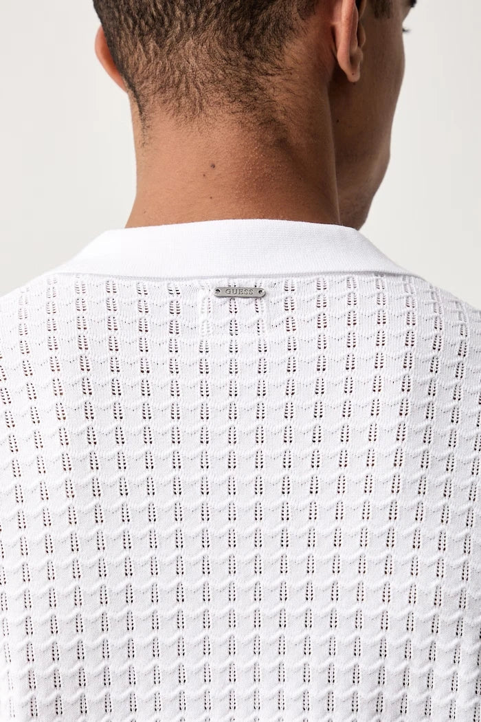 Yaka detaylı erkek Guess viskozlu polo tişört