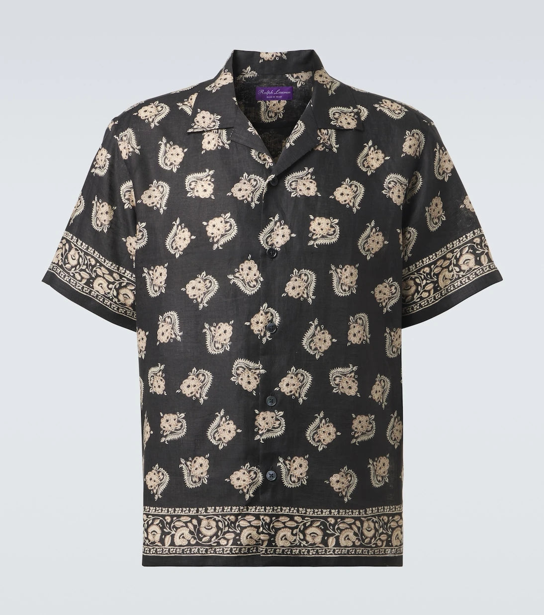 Ralph Lauren Purple Label - قميص كتان مطبوع