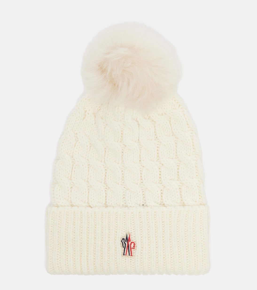 Moncler - Logo shearling-trimmed virgin wool beanie