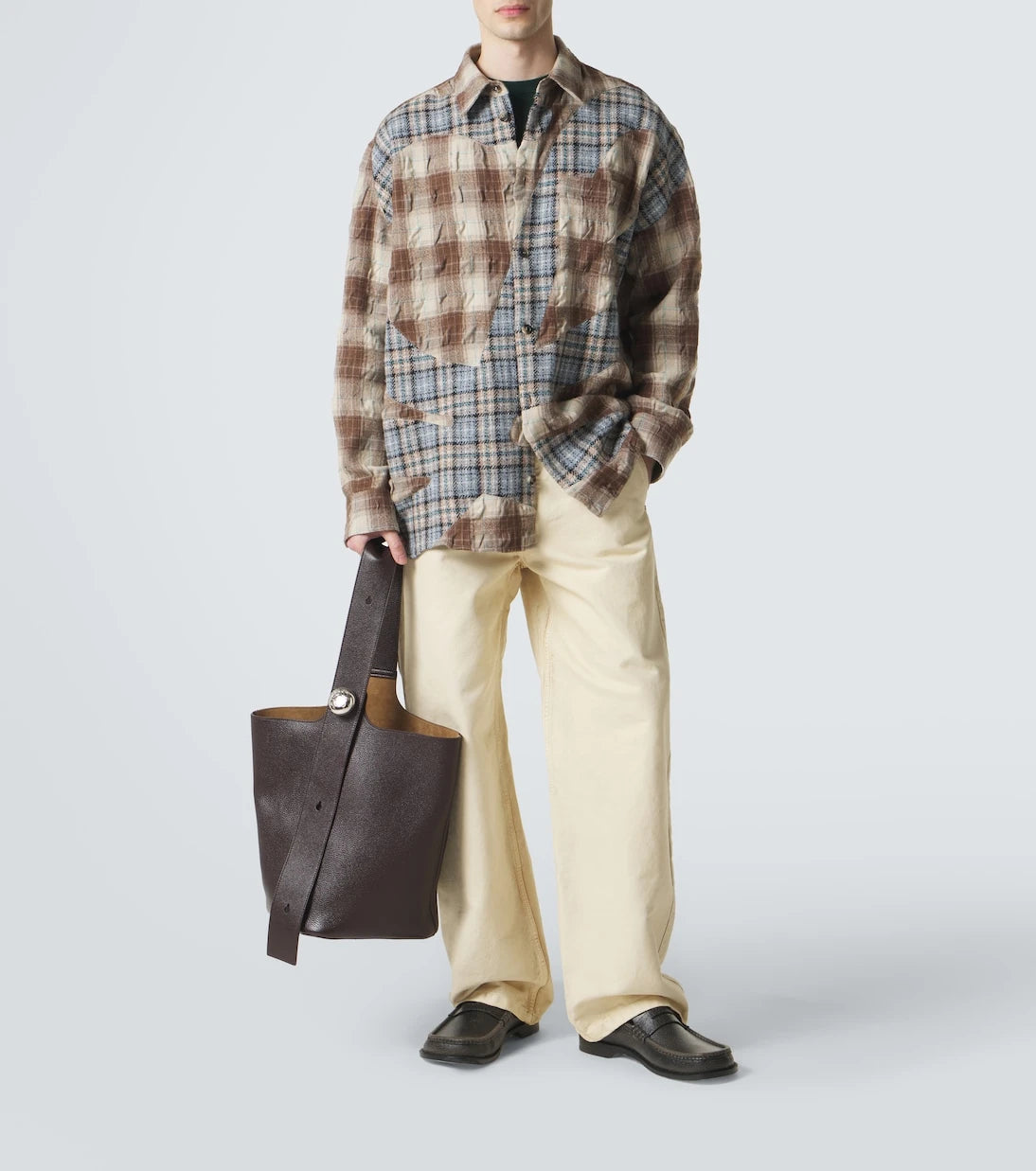 Loewe - Logo plaid wool and cotton flannel shirt