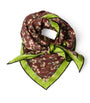 Brown Silk Twill Floral Print Scarf