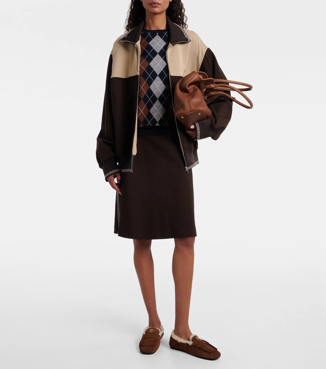 Miu Miu - Ruches shearling-lined suede penny loafers