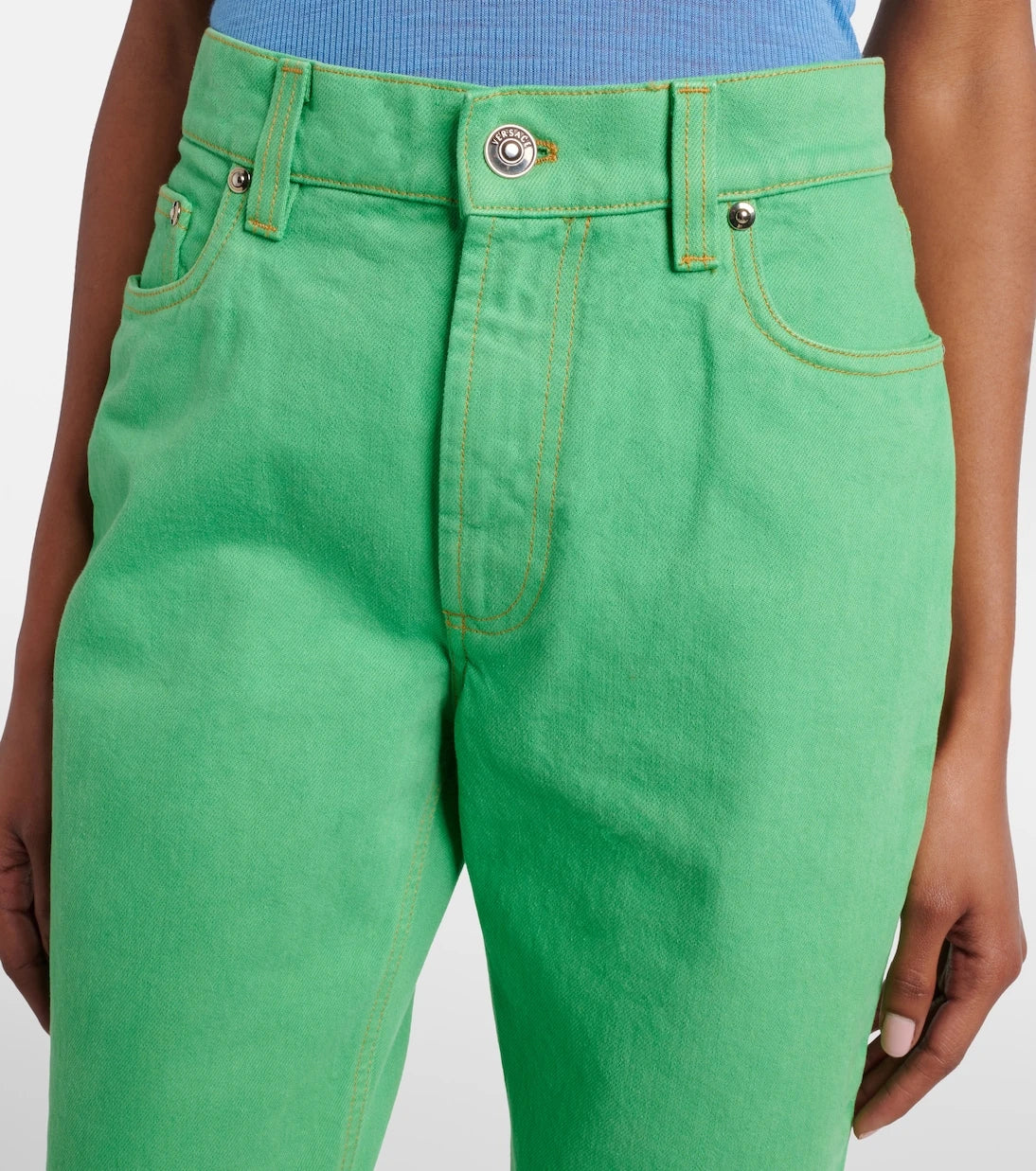 Versace - High-rise capri jeans