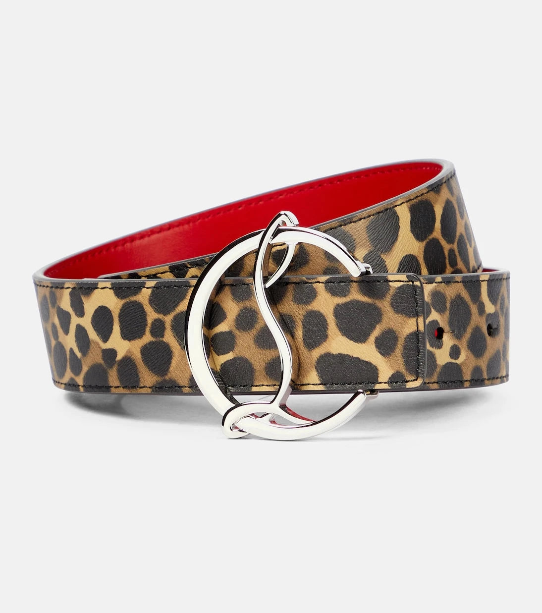 Christian Louboutin - Leopard-print leather belt