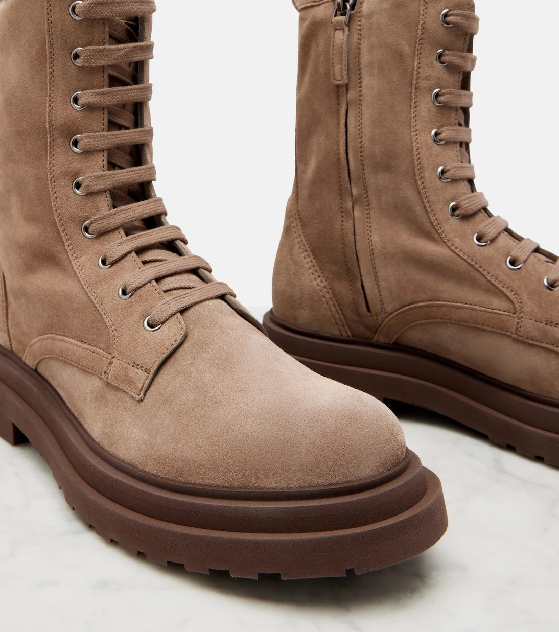 Brunello Cucinelli - Suede lace-up boots