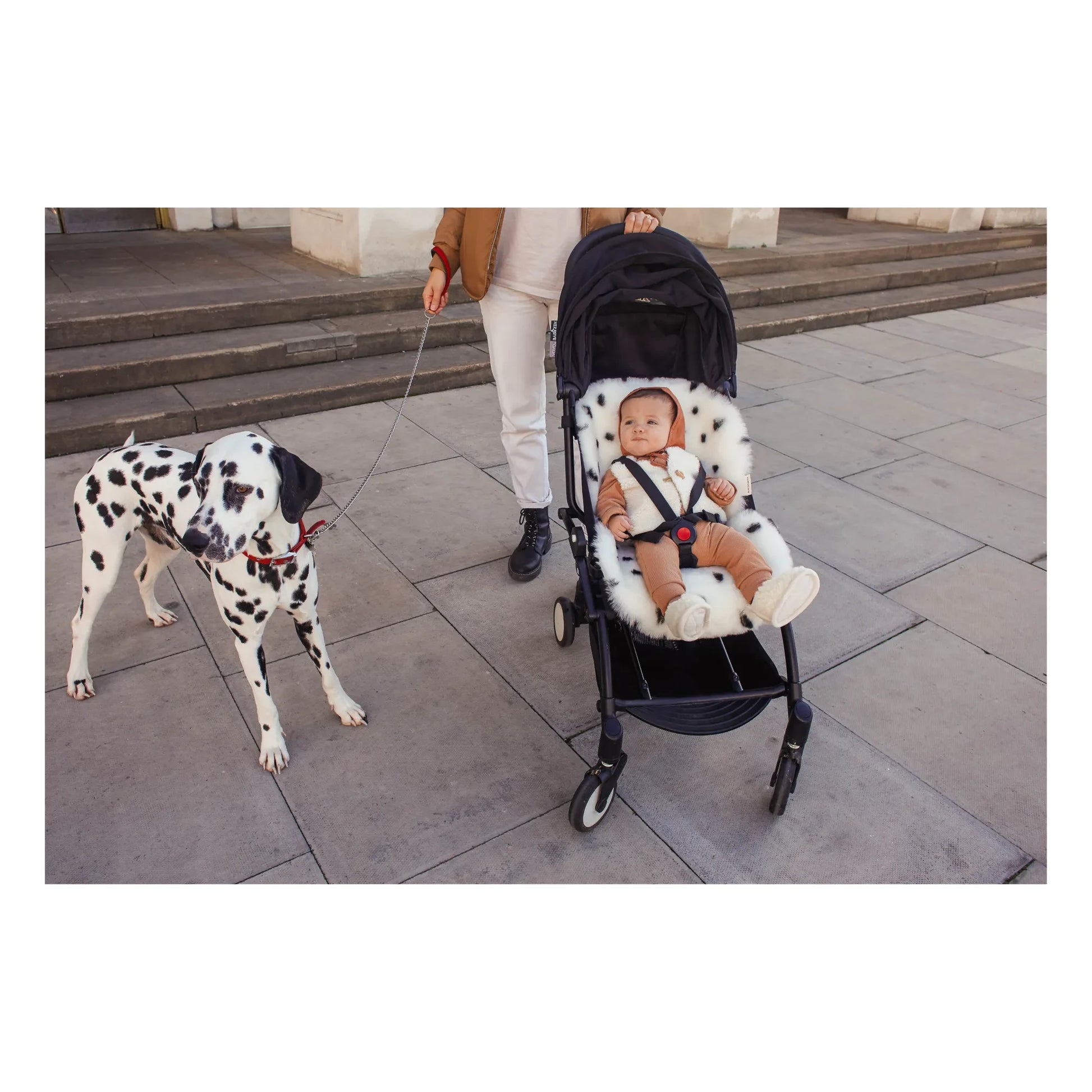BINIBAMBA - Sheepskin for Stroller and Bassinet - 68x44 cm | Dalmatian