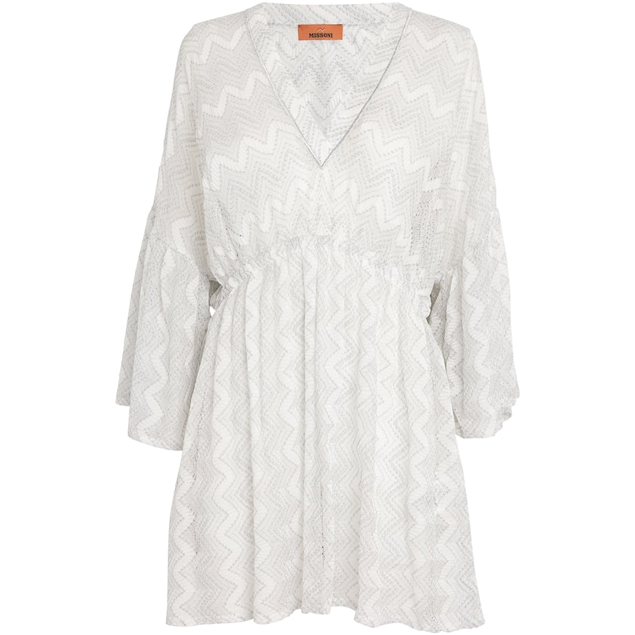 Missoni White Zigzag V-Neck Kaftan