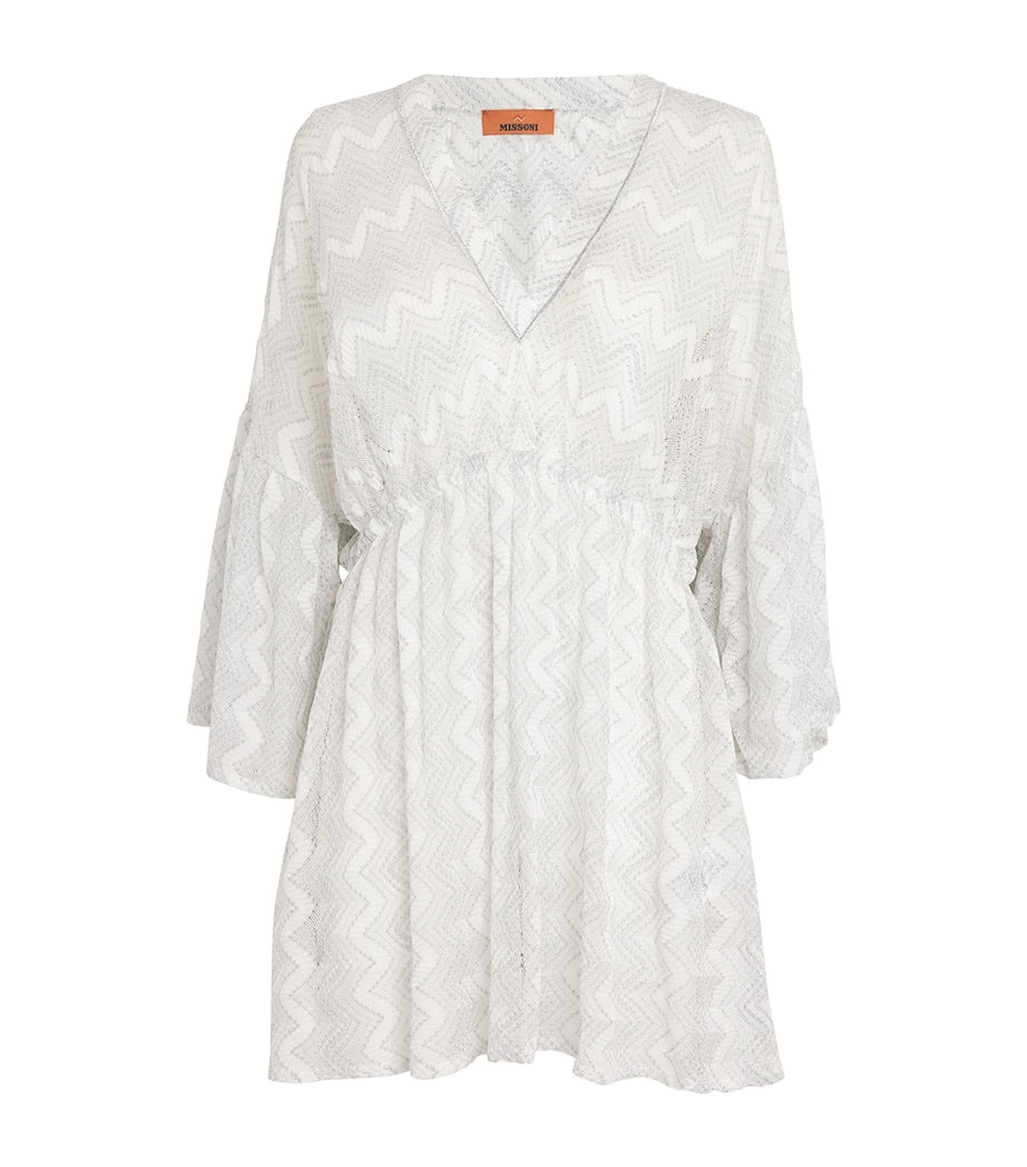 Missoni White Zigzag V-Neck Kaftan