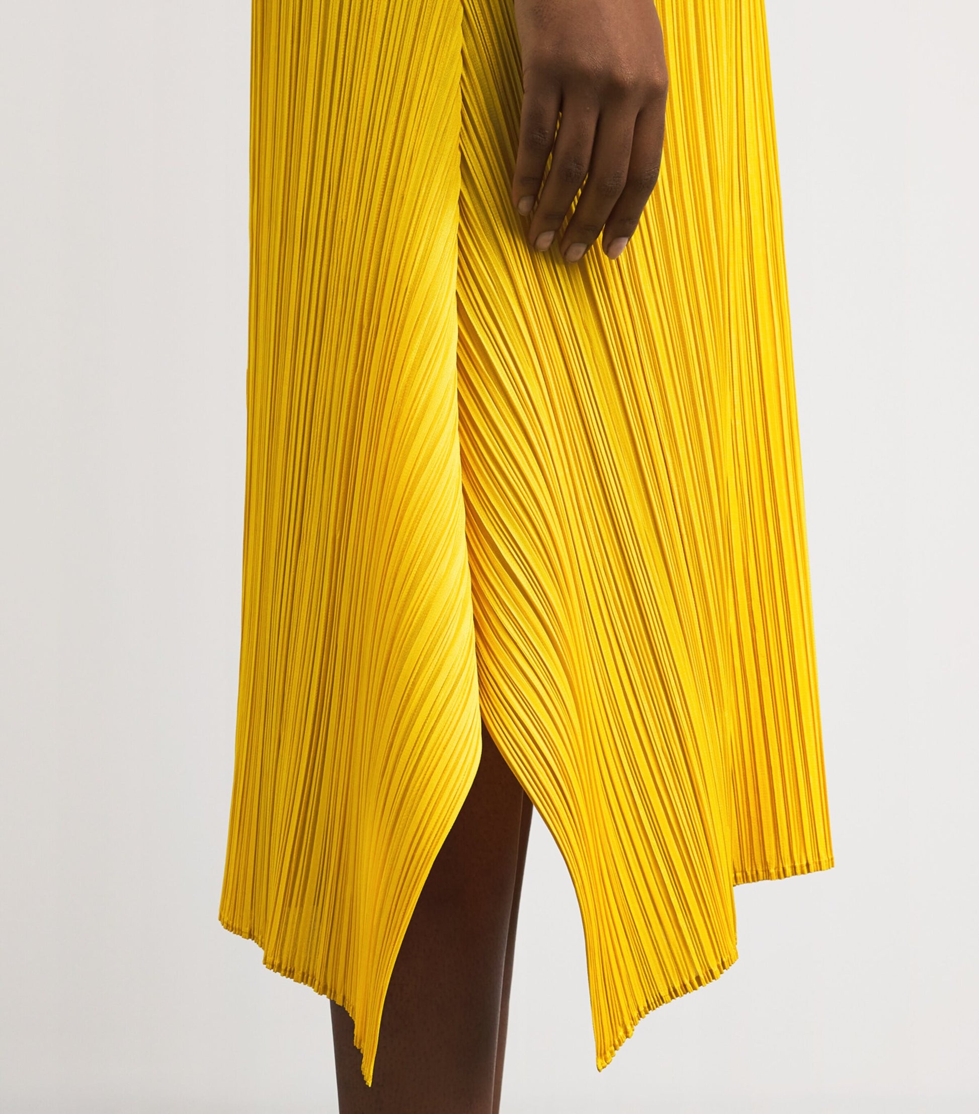 Pleats Please Issey Miyake Yellow Monthly Colors July Midi Dress