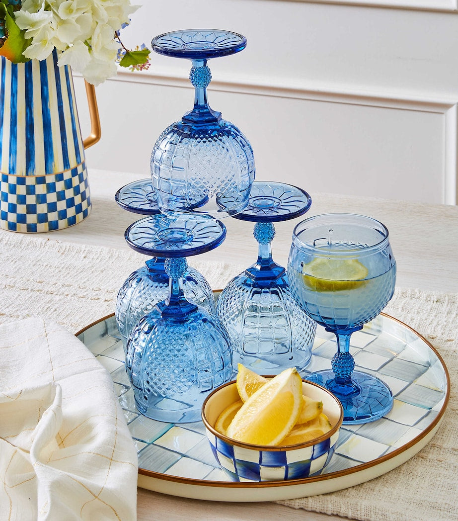 Sterling Check Round Tray (37cm)