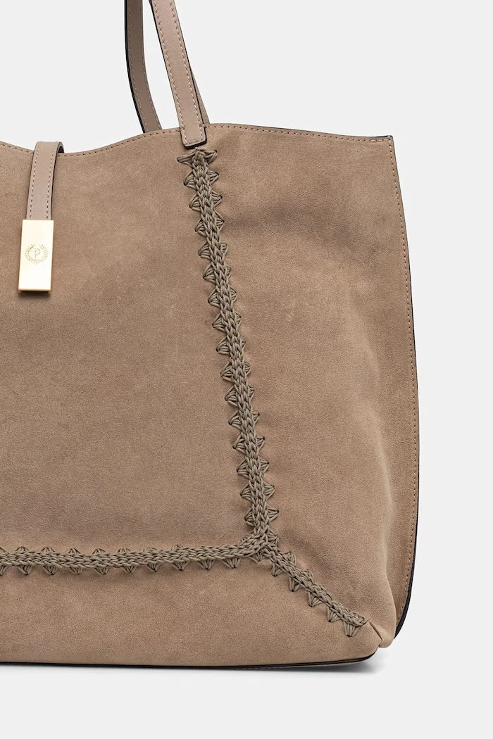 Pollini чанта tote дамска от велур