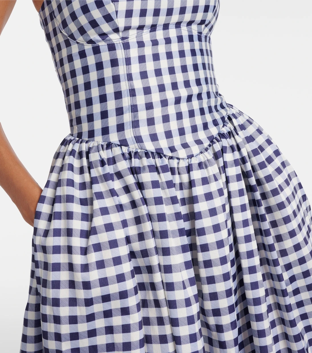 Self-Portrait - Gingham midi dress