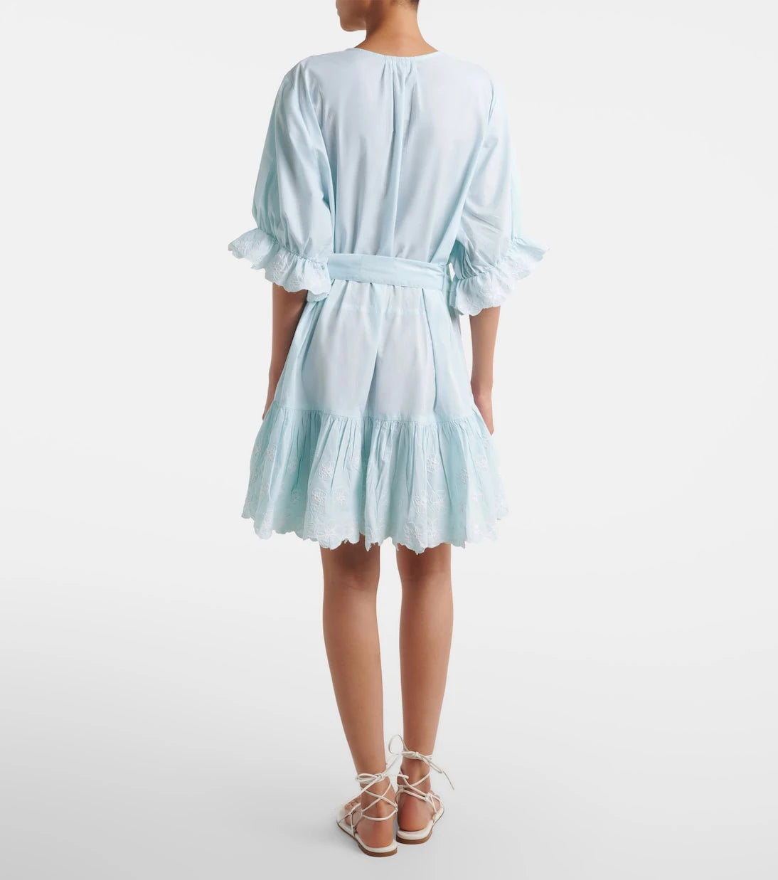 Juliet Dunn - Embroidered cotton poplin minidress