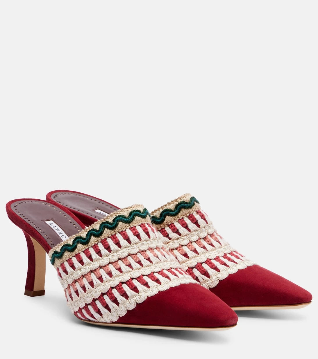 Manolo Blahnik - Alo 70 embroidered suede mules
